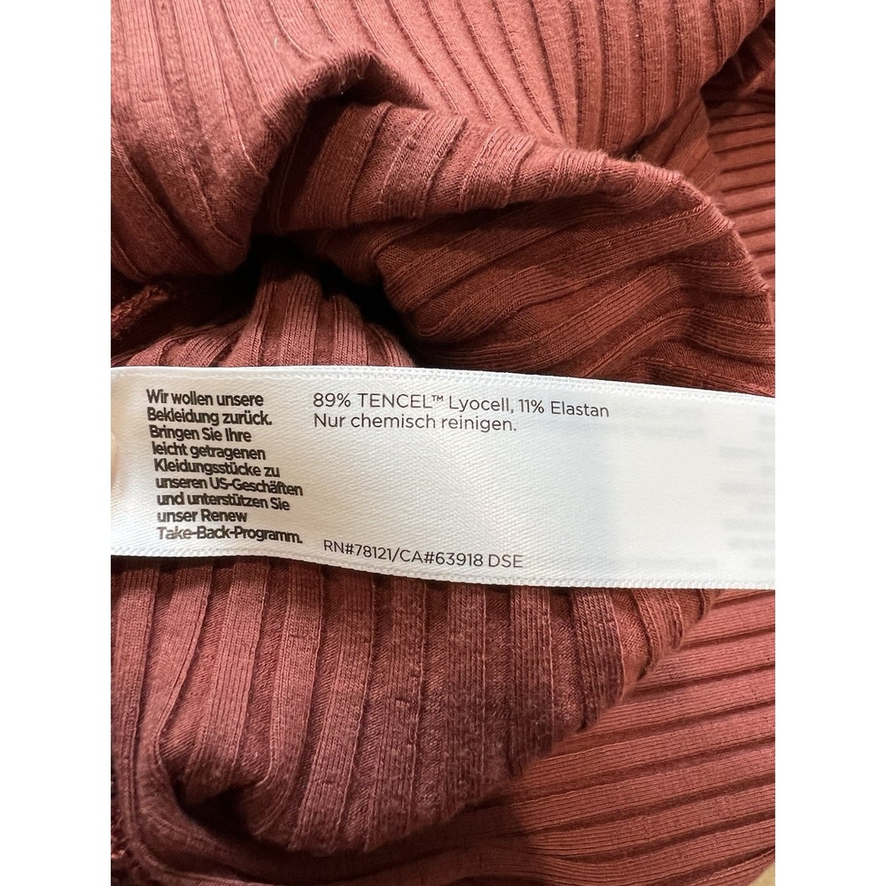 Eileen Fisher Rib Knit Stretch Tunic Top Rust Brown Minimalist Quiet Luxury - Picture 5 of 6